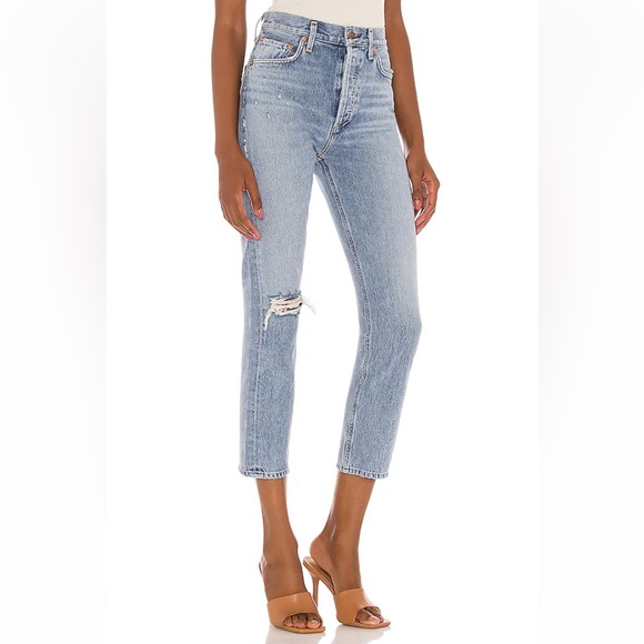 AGOLDE Riley High-Rise Straight Crop in Endeavor 26 - Picture 3 of 15